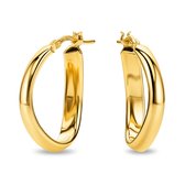 Miore Roosgoudkleurig Oorbellen dames in 925 Zilver - 18 Karaat Verguld - Hypoallergeen Oorbellen - Handgemaakte Hoepel Oorbellen - Gemaakt in Italië