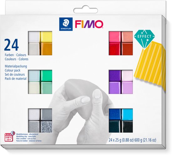 FIMO effect ovenhardende boetseerklei - Colour Pack - 24 st