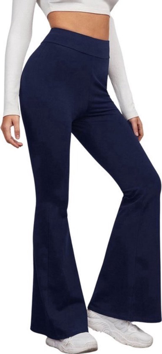 Fashionable Dames Fishtail Pants / Flare Broek | Wijde Broek | Navy - L