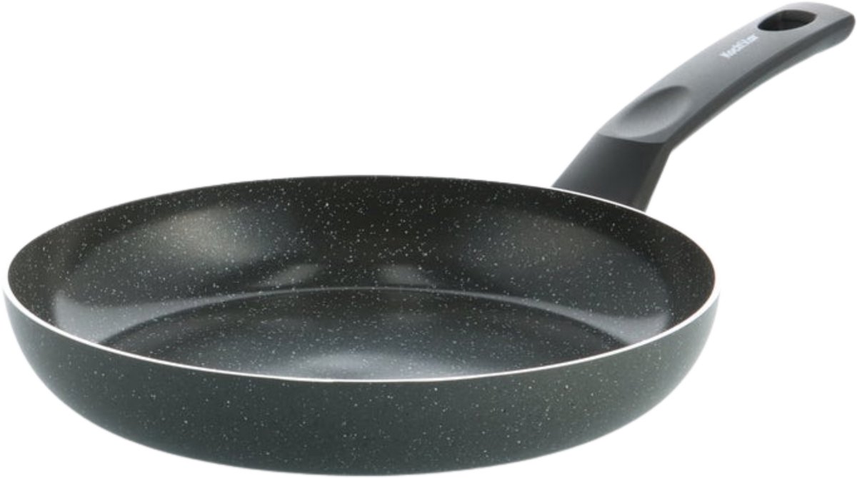 Kochstar Stein Koekenpan 20cm - PFAS-vrije antikleeflaag - Koekenpan inductie - Keramische koekenpan - Ovenbestendig tot 130°C - Koudgrepen - Graniet/Zwart