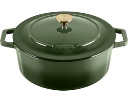 MOA Gietijzeren Braadpan - 7,2L Stoofpot - Voor Alle Warmtebronnen incl. Inductie - Met Deksel - Ø…