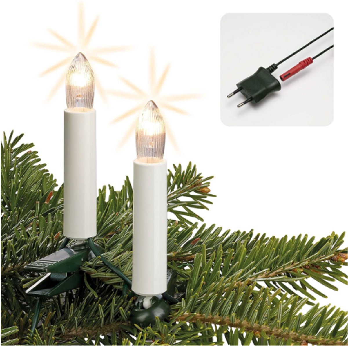 BOG Kerstboomverlichting 13.3m Met 20 Boomkaarsjes - Duitse Kwaliteit Met Stekker - Traditionele Kerstverlichting Met Filamentlampjes En 3 Reservekaarsen