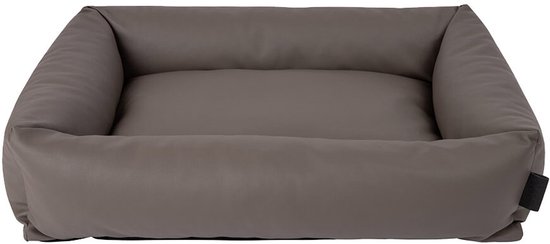 District 70 URBAN - Stoere design hondenmand - Imitatie leer - Verkrijgbaar in drie maten - Donkergrijs, Latte of Taupe - Kleur: Latte, Maat: M - 80 x 60 x 18 cm