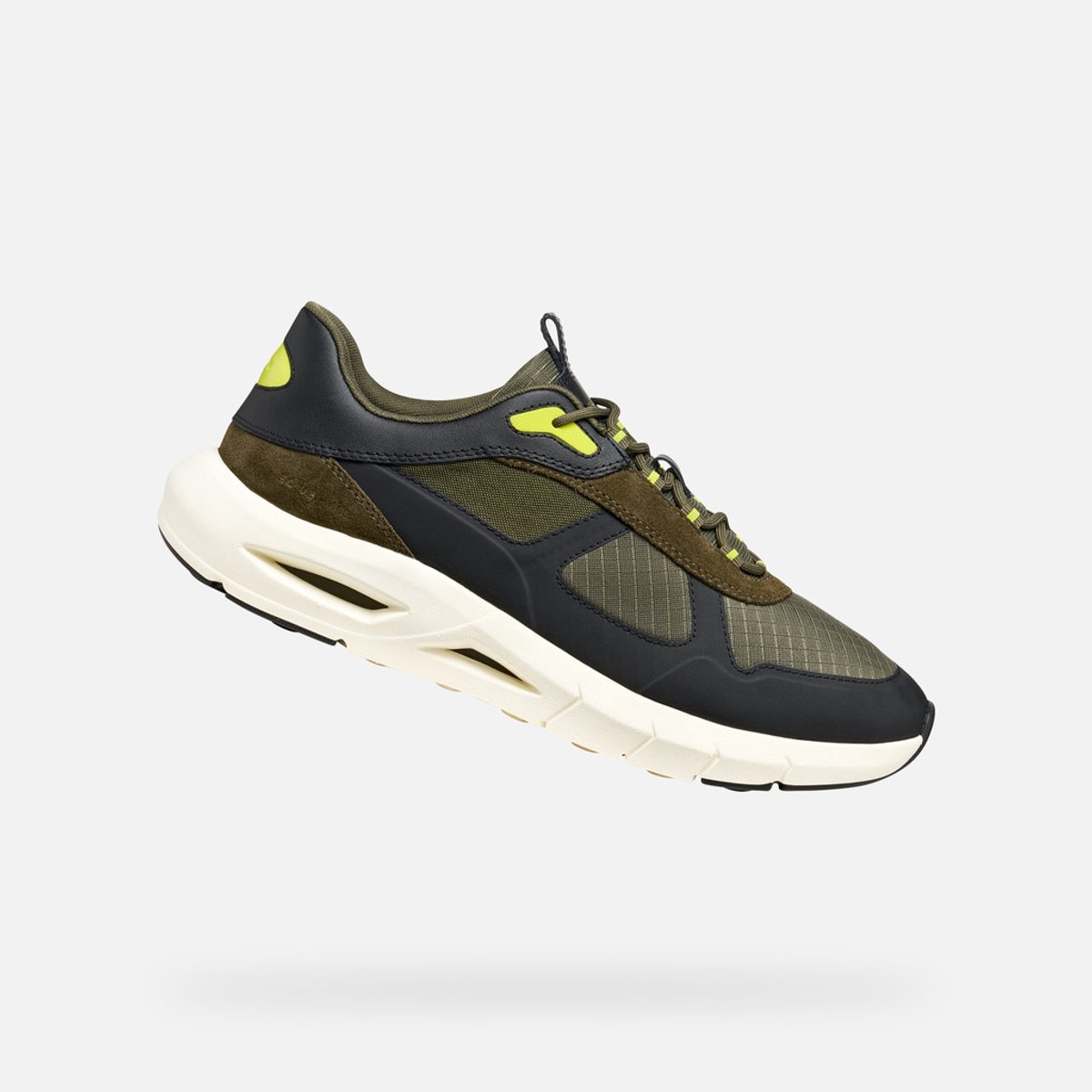 Geox Sneakers Militair groen/zwart