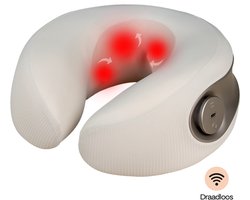 Home Vibes® Nekmassage Apparaat – Massage Nekkussen – Massage Apparaat – Memory Foam - Vaderdag Cadeau - Draadloos - Reiskussen - 3 Massage Standen – 2 Hitte Niveaus - Licht Apricot