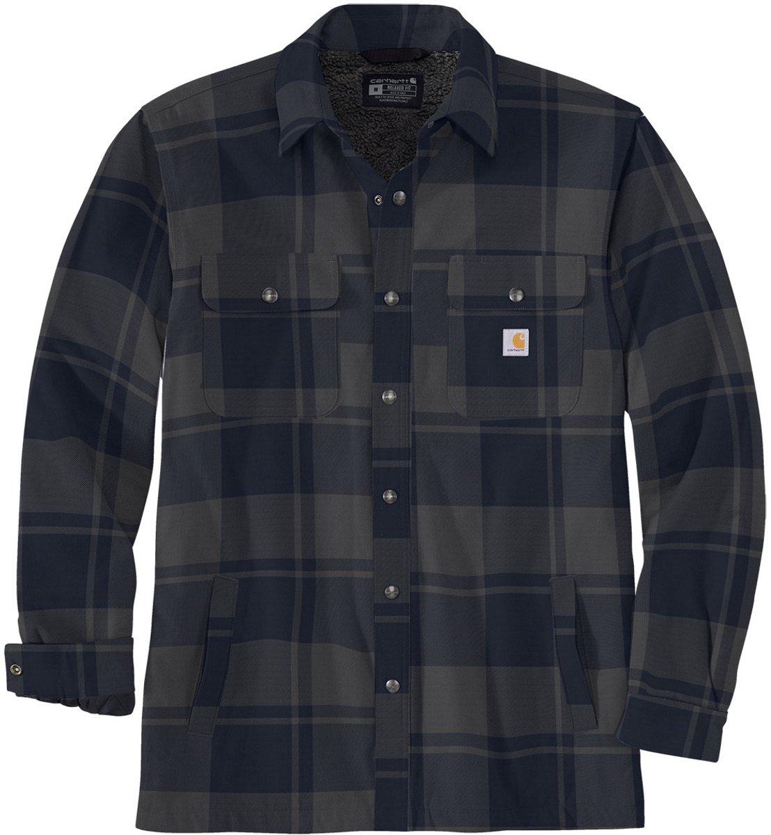 Carhartt Jasje van flanel met sherpa-voering model Shirt Jac Blaus