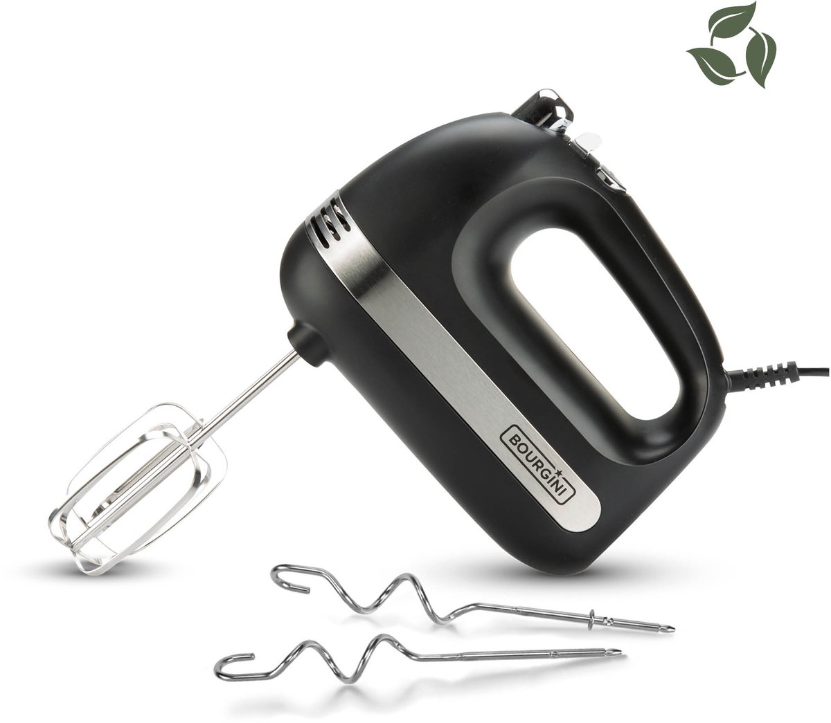 Bourgini Elements - Hand Mixer - 5 snelheden met Turbo - RVS accessoires - 400W vermogen - GRS gecertificeerd gerecyclede materialen