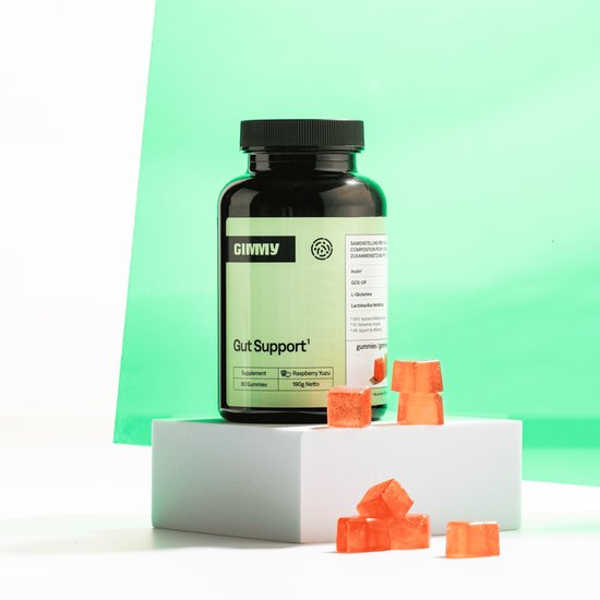 GIMMY Gut Support - Supplement voor goede stoelgang en gezonde darmflora - Inuline, GOS-OP, L-glutamine en lactobacillus helveticus - Vegan, suikervrij & natuurlijk - Ontwikkeld do