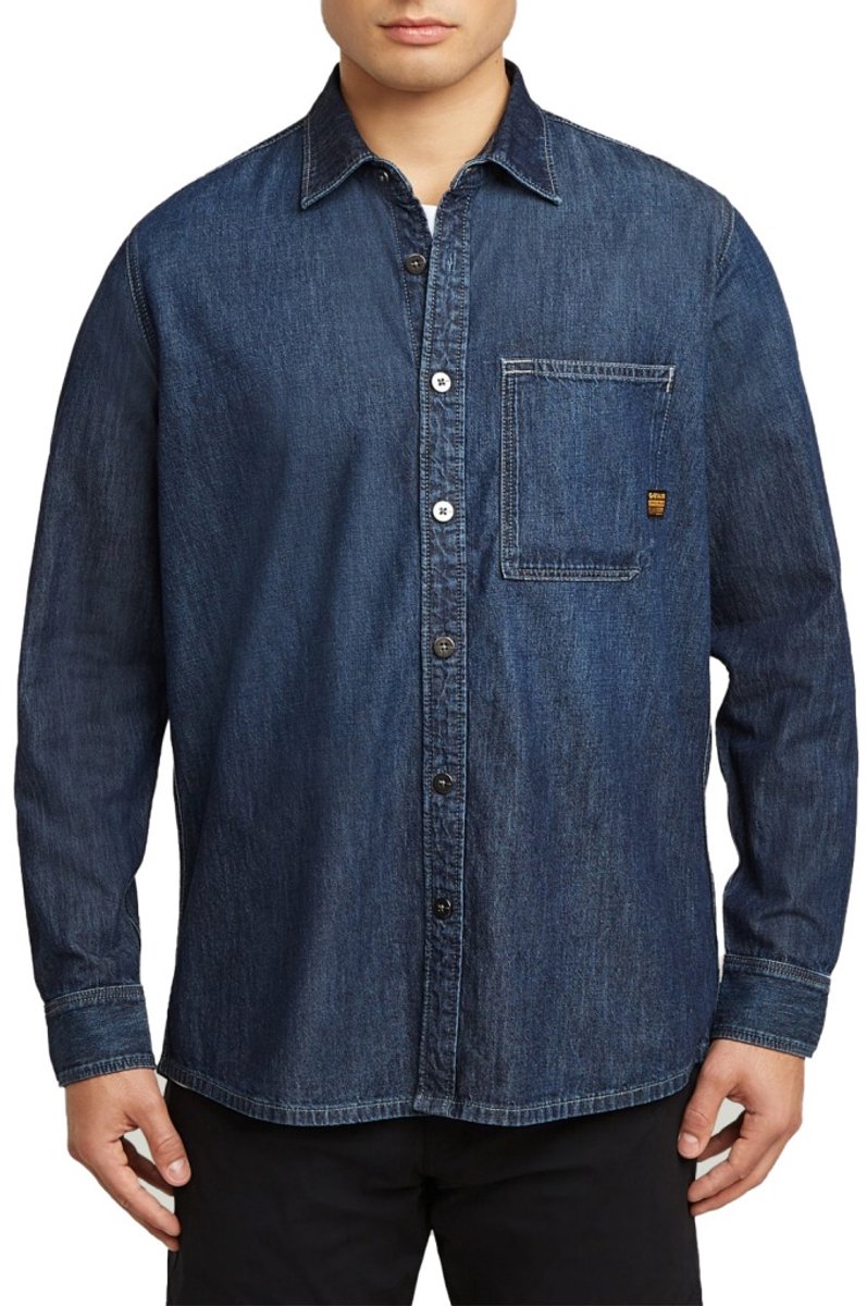 G-Star Regular 1-pkt shirt ls Heren Shirts Worn In Eclipse