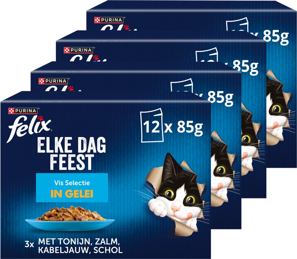 4x Felix Elke Dag Feest Mix in Gelei Visselectie 12 x 100 gr