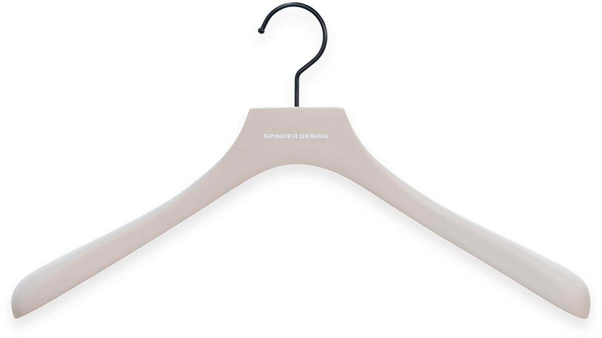 Spinder Design kledinghangers Lotus - Silky Taupe - set van 5 - Draaibare haak - anti slip coating
