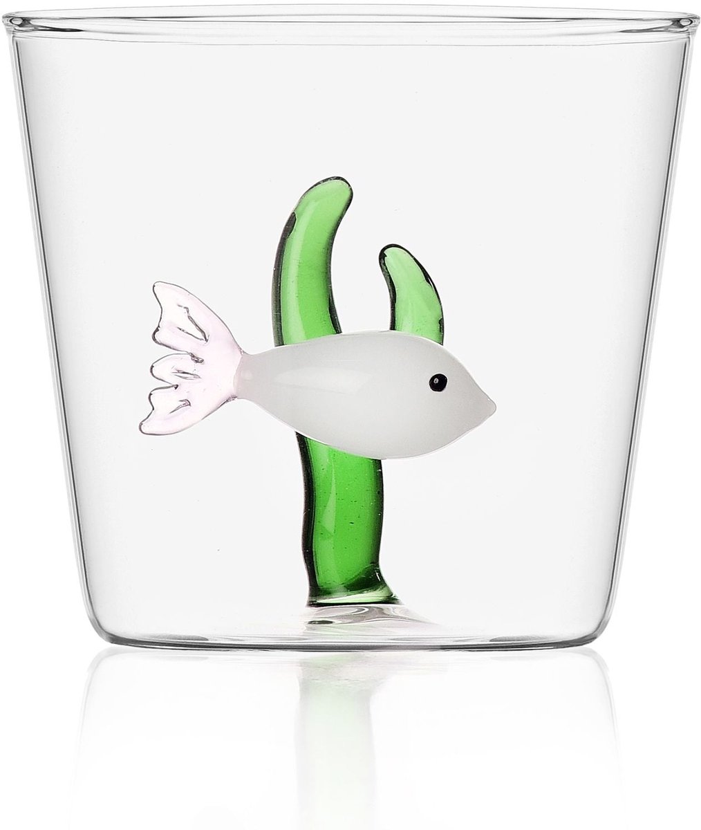 Ichendorf Milano - Waterglas White Fish Green Seaweed - Waterglazen