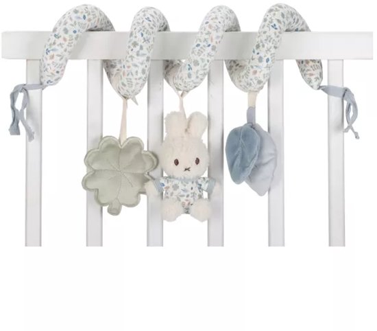 Nijntje activiteitenspiraal Lucky Leaves – Blauw & Groen – Activiteitenspiraal voor Box, Kinderwagen, Buggy & Autostoel – Zacht babyspeelgoed met rammelaar en knisper – Stimuleert motoriek en zintuigen – Baby cadeau – Vanaf 0 maanden – Miffy