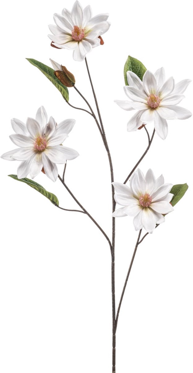 Emerald - Kunstbloem Magnolia 102cm wit - Kunstplant voor binnen