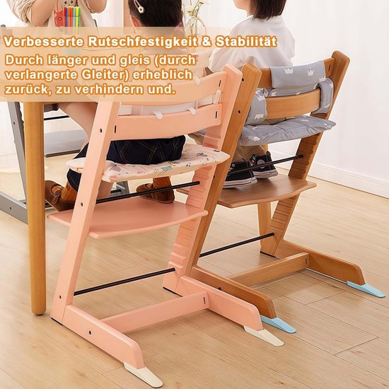 1 paar anti-kantelbeugels voor kinderstoelen - 14,1×3,2 cm - Voetbeschermers voor kinderstoelen - Antislip verlengstuk - Geschikt voor kinderstoelen, accessoires inclusief anti-kantelbeugel - Wit van Merkloos — afbeelding 2