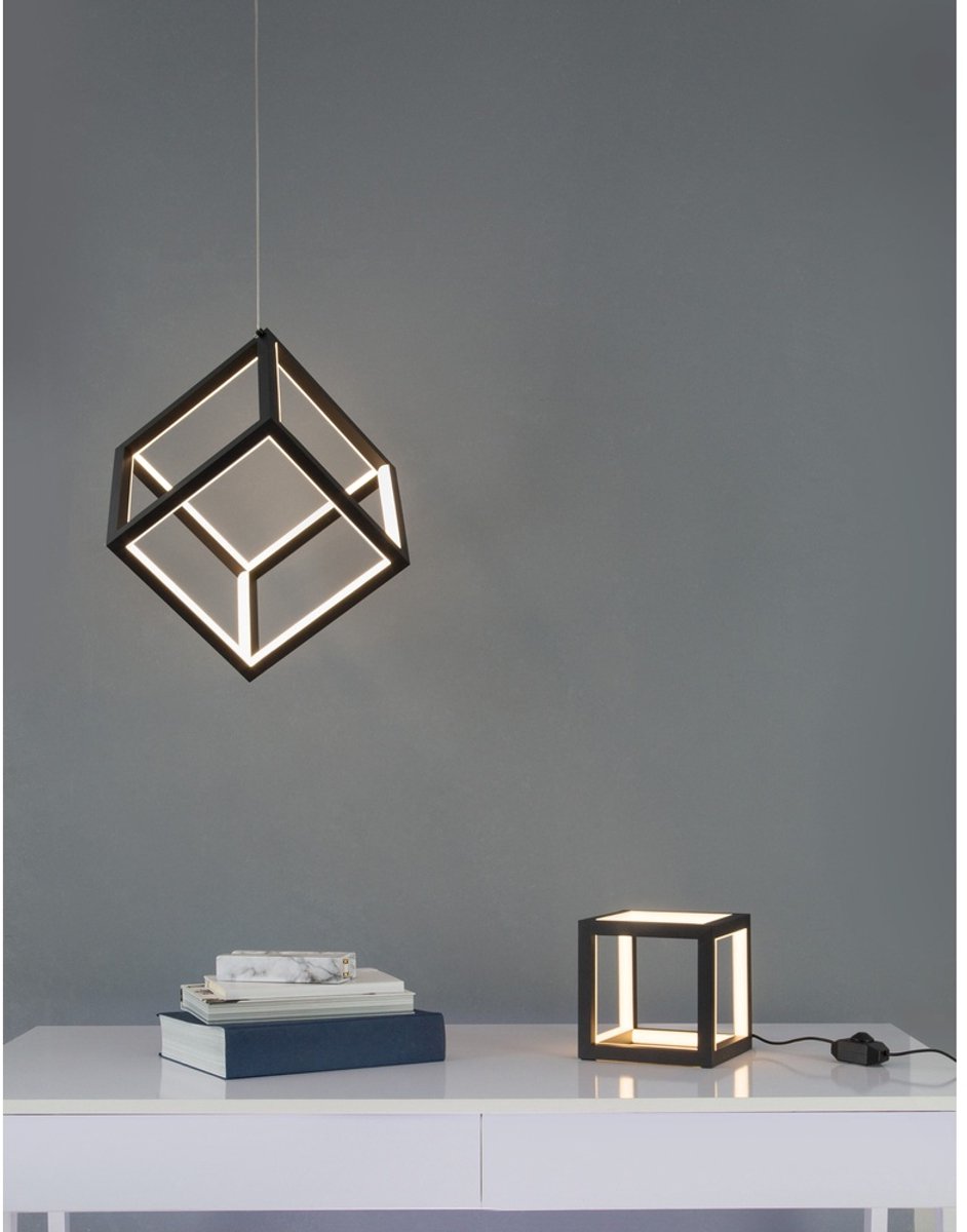 Lyora Vierkante hanglamp Gabbia zwart - 9818251