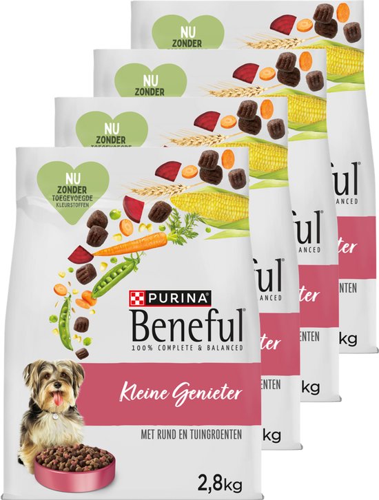Beneful Kleine Genieter - Hondenvoer Droogvoer - Rund & Tuingroenten - 4 x 2.8 kg