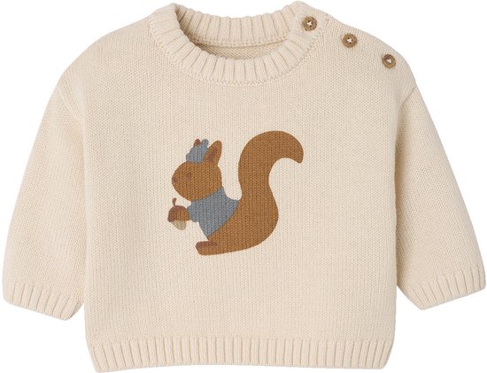 Vertbaudet Trui voor pasgeborenen in jacquard met print Eekhoorn bol