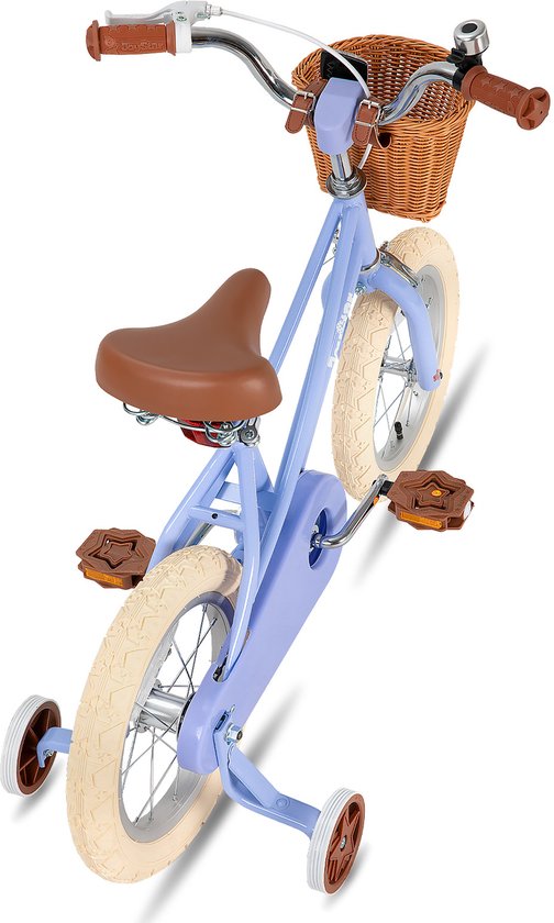 Joystar Fantasy Kinderfiets voor Meisjes - 14 Inch - Mand - Zijwieltjes - Bel - Handrem - Paars - Geschikt voor buitenactiviteiten in de lente van JOYSTAR — afbeelding 2