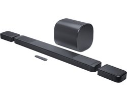 JBL Bar 1300 MKII – 11.1.4 Dolby Atmos Soundbar – 2470W Home Cinema Systeem – Nieuwe 1200W Draadloze Subwoofer – DTS:X – Afneembare Surround Speakers – HDMI eARC – WiFi & AirPlay – Zwart