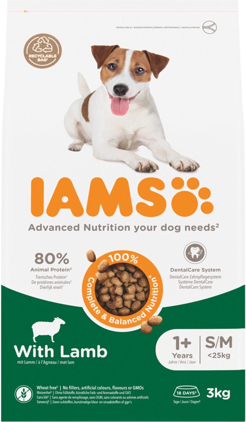 IAMS Dog Adult Small - Medium Lam - 3 x 3 kg - Voordeelverpakking