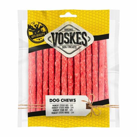 Voskes Munchy Sticks Rood - 12 x 25 stuks - Voordeelverpakking