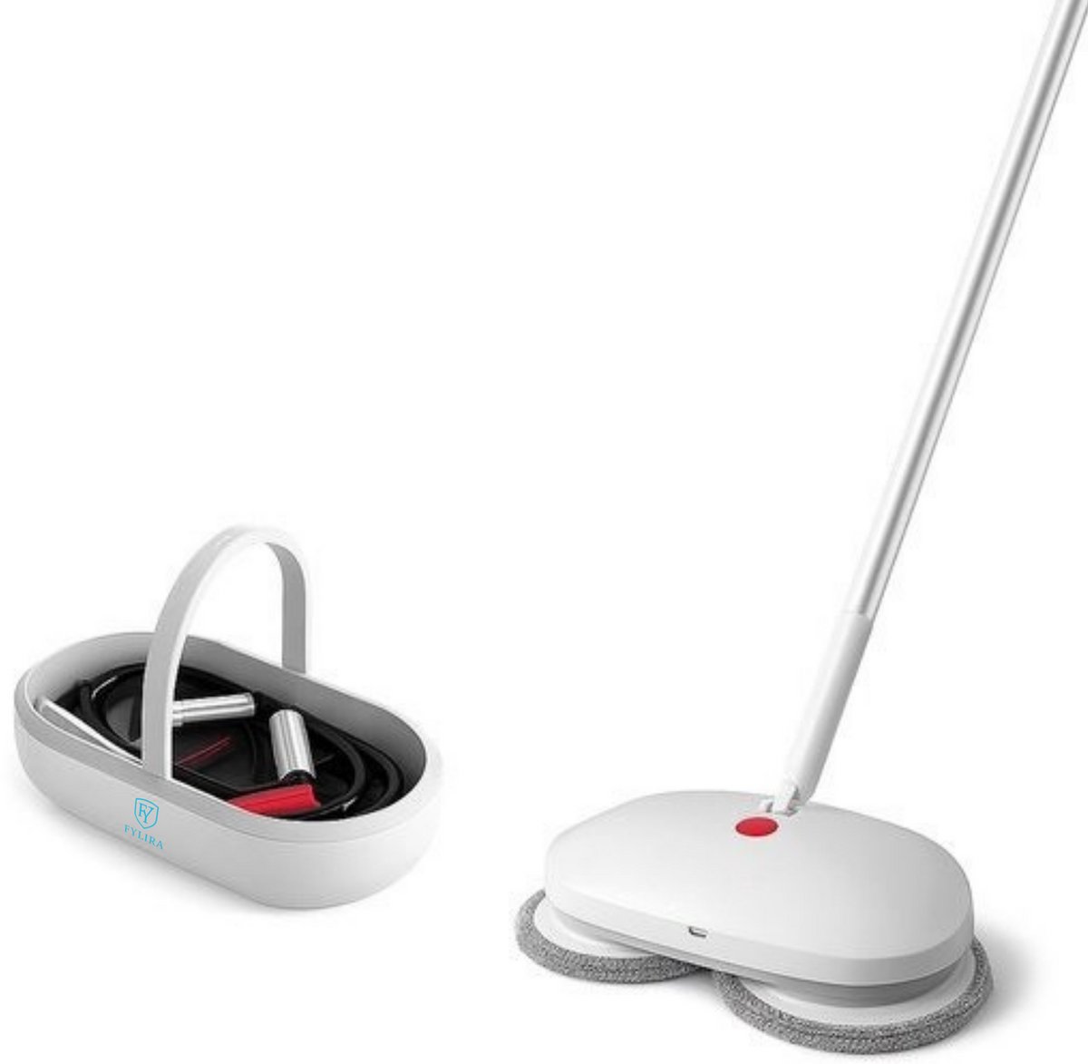 Elektrische Dweil – Draadloze 4-in-1 Vloerreiniger & Mop met Sprayfunctie en Zelfreiniging – 60 min Accuduur – Voor Alle Vloeren, Laminaat, PVC of Tegels – Lichtgewicht & Stil