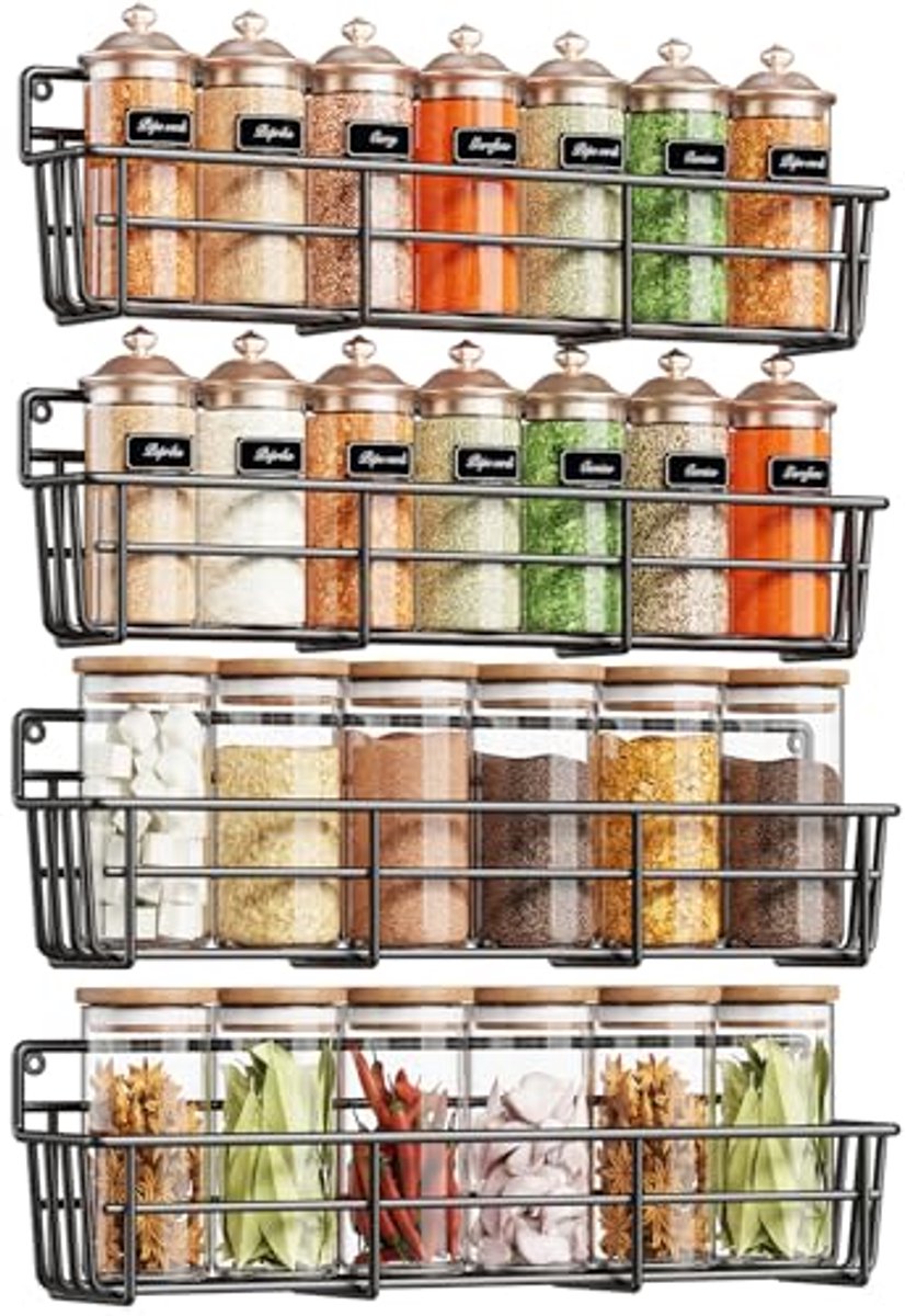 Kruidenrek Wandmontage - Ruimtebesparende Organizer voor Keuken en Badkamer