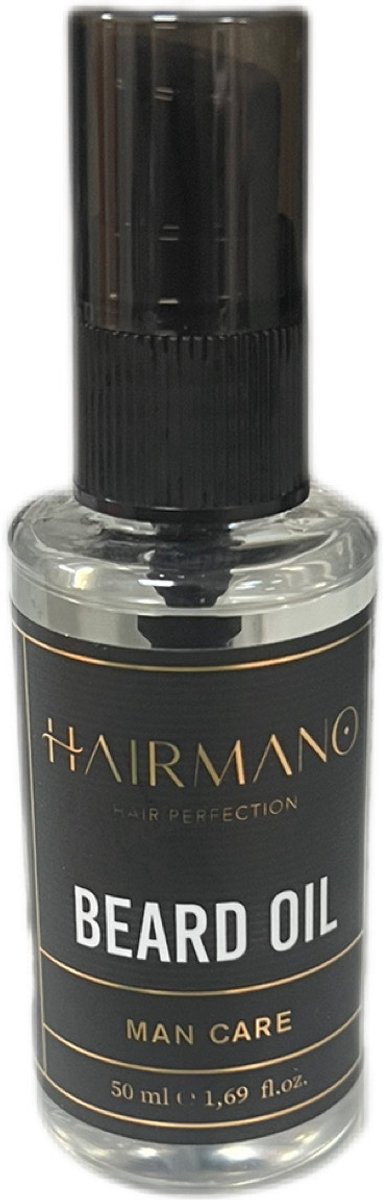 Hairmano Baard- en Snorolie 50ml | Hydraterende Baardolie tegen Jeuk, Droge Huid en Irritatie | Glans Zonder Vetgevoel