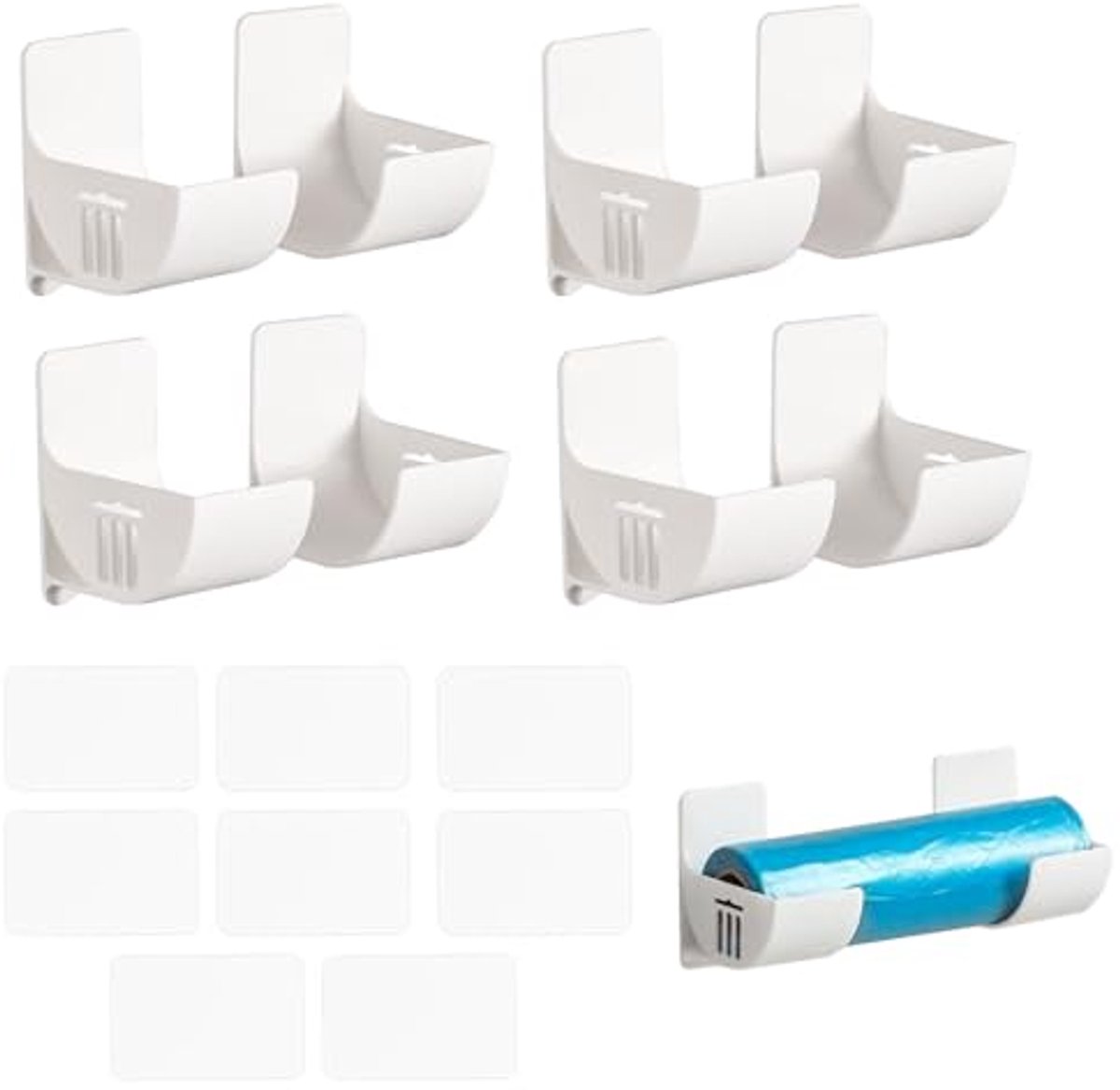 Zelfklevende Organizers voor Toiletpapier - 4 Paar Wandmontage Opbergdozen