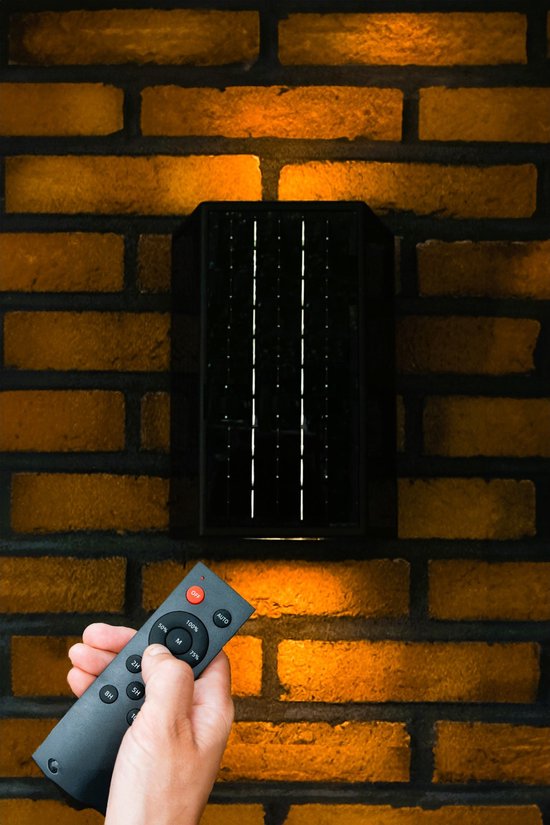 Iplux® - Milano - Solar Wandlamp Up & Down - Hoge Kwaliteit Wandlamp op Zonne-energie - Warm wit - 23cm