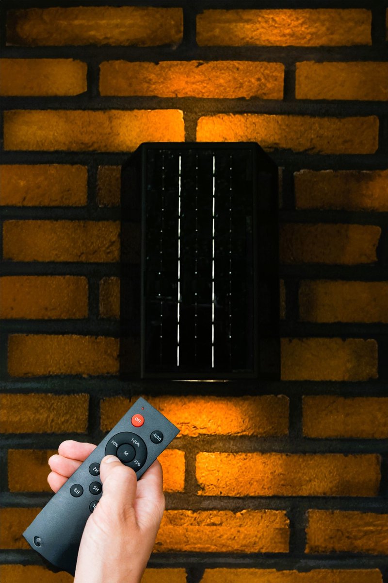 Iplux® Solar Wandlamp Up Down Milano 23cm - Hoge Kwaliteit Wandlamp Op Zonne-energie - Brandduur 15