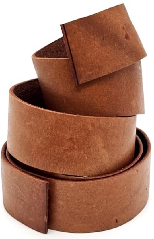 Lederen Riem per meter, 4 cm breed in Bruin