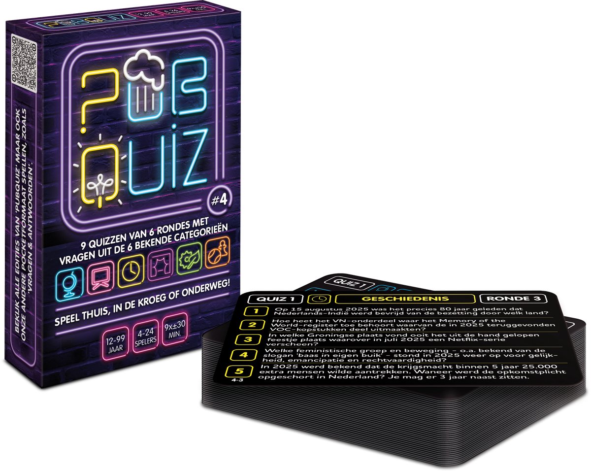 Pubquiz #4 (over 2025!); 9x pubquiz van 6 rondes