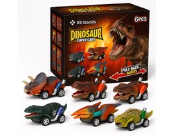 Dinosaurus auto speelgoed 6 stuks dino