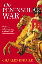 De omslag van 'The Peninsular War' van Charles Esdaile toont een schilderij van een man te paard in militair uniform, met de titel en recensies.