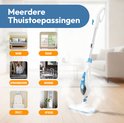 Stoomreiniger wordt gebruikt voor het schoonmaken van een bank, raam, vaatwasser, wasbak, toilet en spiegel.