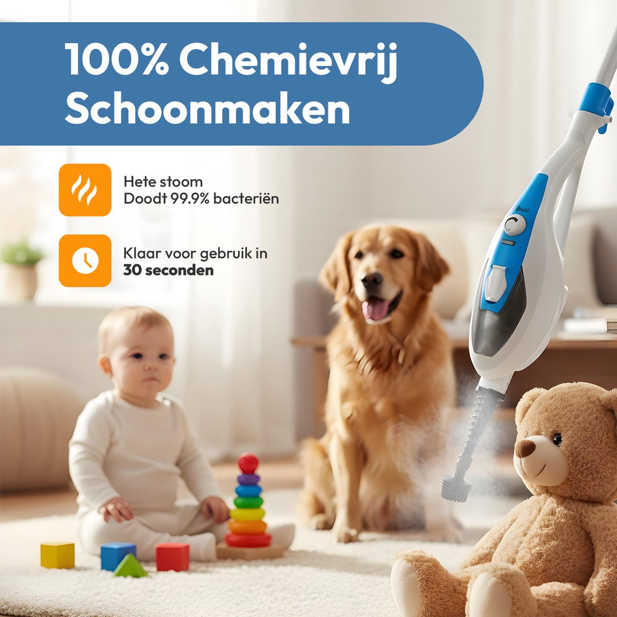 BOLLIT 16 in 1 Stoomreiniger - Handstoomreiniger thumbnail 2