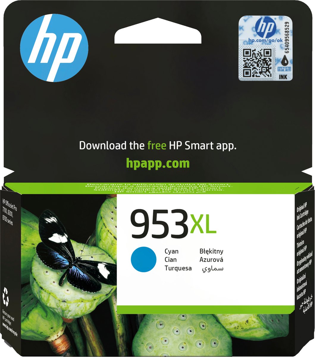 HP Inktcartridge 953XL (F6U16AE) Cyaan Hoge capaciteit