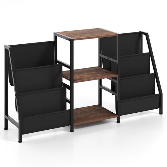 HYCFYJR Platenspelerstandaard, 3-laags vinylplatenopslag, draaitafelstandaard met nu speelhouder, vinyldisplay voor woonkamer, grijs en wit