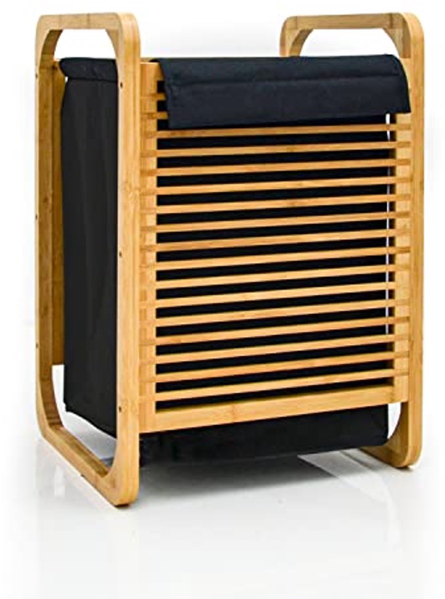 Houten Wasmand 50 Liter met Deksel - Bamboe Wasverzamelaar voor Vuile Was - Badkamer Accessoire