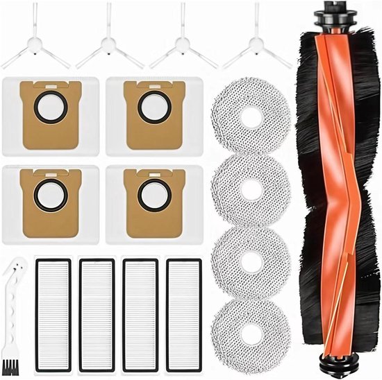 Brenzoos - Accessoireset voor robotstofzuigers, stofzakken, dweilpads, filters, zijborstels, hoofdborstel, reinigingsborstel - vervangingsset.