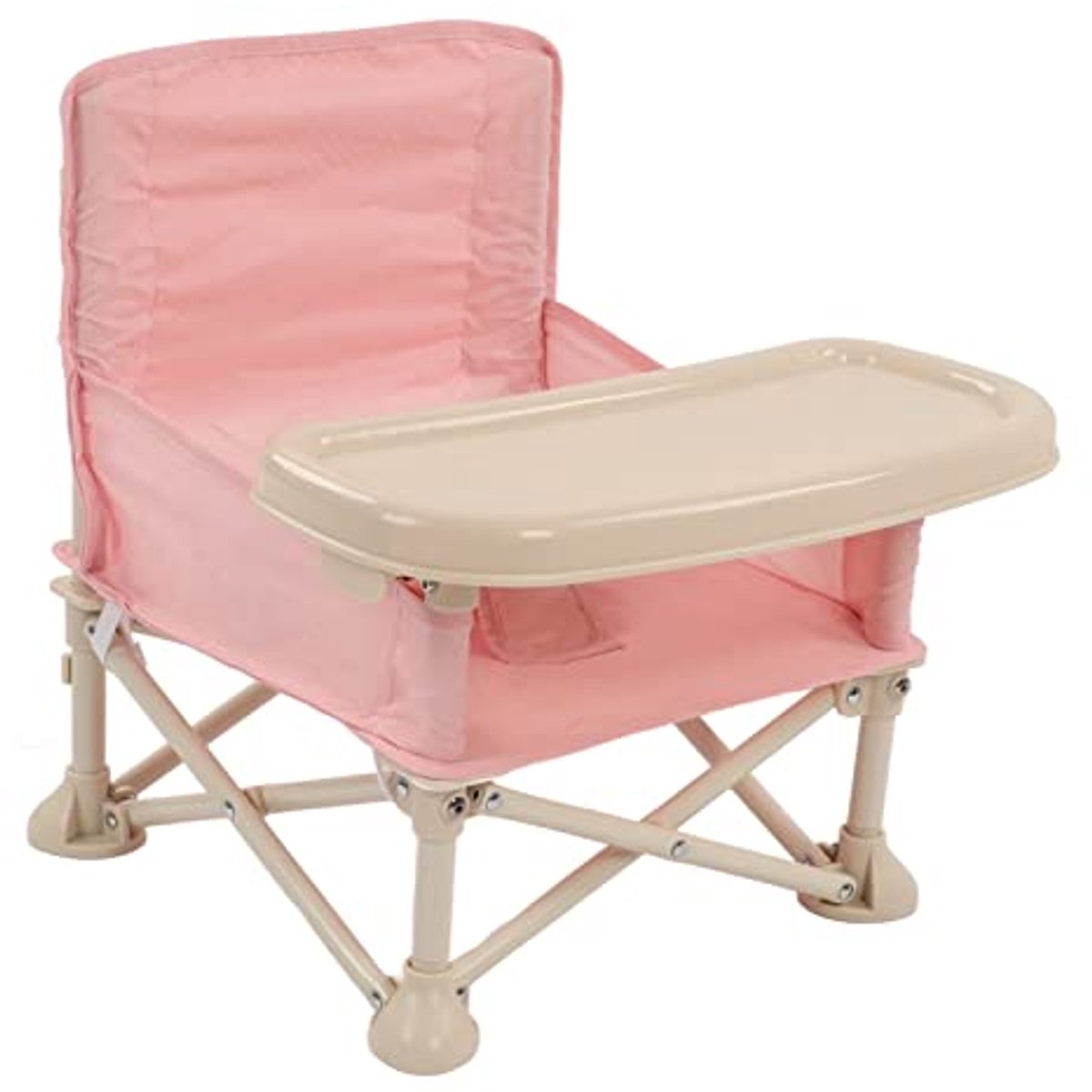 Draagbare Babystoel Stoelverhoger voor Eettafel, Camping en Strand - Vouwbare Hooge Zitstoel met Veiligheidsgordel