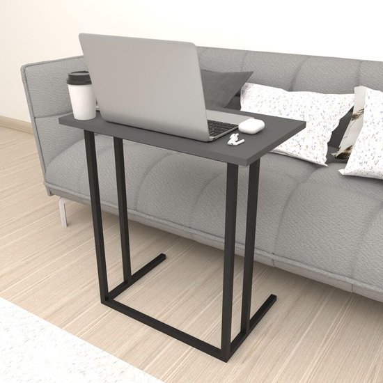 Draagbare C-vormige laptoptafel met metalen poten voor thuis- en kantoorgebruik — afbeelding 3
