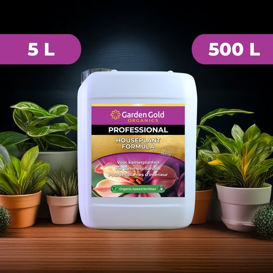 GARDEN GOLD – Engrais liquide biologique à l'extrait d'algues – Engrais végétal biologique pour plantes Plantes d'intérieur, de balcon et cactus (5 L = 500 L)