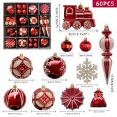 32x Pcs Boules De Noël En Verre Blanc 6 Et 8 Cm Brillant Et Mat - Décorations De Noël
