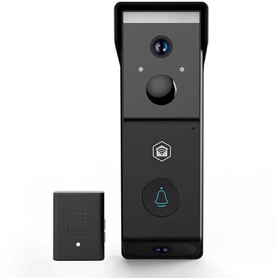Nedis SmartLife Video Deurbel - 1080p Full HD - Dual-Cam Technologie - Zonder abonnement - Bewegingssensor - Nachtzicht - Deurbel draadloos - Zwart — afbeelding 2