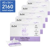 Naïf - Lotion Billendoekjes XL - Babyverzorging - Plasticvrij - 0% Parfum & Alcohol - 2160 Doekjes (40x54)