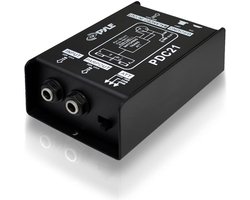 Pyle Premium Passieve DI Box –Eliminator met Ingangsverzwakker – Voor Gitaar & Bas – 6,35 mm Impedantieomvormer naar Gebalanceerde & Ongebalanceerde XLR
