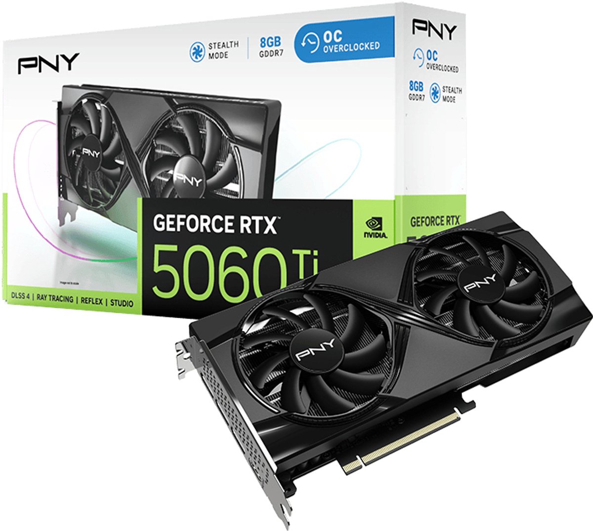 PNY - Grafische kaart - GeForce RTX™ 5060 Ti - 8 GB - Overclocked Dual Fan DLSS 4